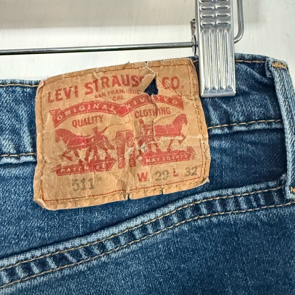 Levi's 511 Slim Fit blue denim jean Men's Unisex Size 29 - Picture 4 of 4
